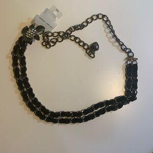 Black and metal belt